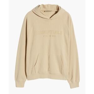 Fear of God Essentials Waffle Knit Raglan Tan Hoodie Yth 8